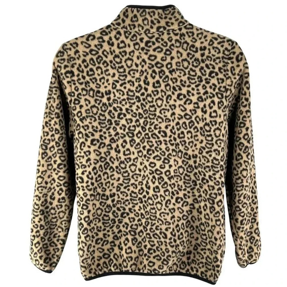 Susan Graver Weekend Womens XL Leopard Print Pullover Shacket Kangaroo Pocket - Picture 2 of 16